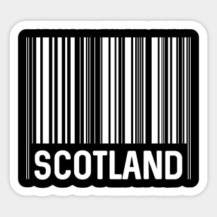 Scotland Bar Code Design (White) Sticker